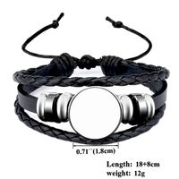 Novelty Streetwear Human Solid Color Pu Leather Drawstring Button Glass Unisex Wristband main image 2