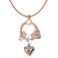 1 Piece Simple Style Heart Shape Bow Knot Alloy Plating Inlay Rhinestones Mother's Day Women's Pendant Necklace sku image 8