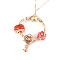 1 Piece Simple Style Heart Shape Bow Knot Alloy Plating Inlay Rhinestones Mother's Day Women's Pendant Necklace sku image 5