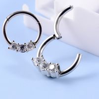 1 Piece Fashion Solid Color Plating Inlay Stainless Steel Zircon Nose Ring main image 4
