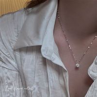 Simple Style Square Flower Bow Knot Alloy Inlay Artificial Pearls Rhinestones Women's Necklace sku image 14