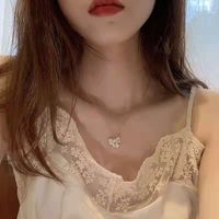 Simple Style Square Flower Bow Knot Alloy Inlay Artificial Pearls Rhinestones Women's Necklace sku image 19