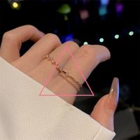 1 Piece Fashion Flower Butterfly Bow Knot Copper Inlay Artificial Pearls Zircon Rings sku image 8