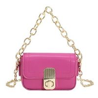 Women's All Seasons Pu Leather Solid Color Cute Metal Button Chain Square Lock Clasp Square Bag sku image 1