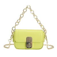 Women's All Seasons Pu Leather Solid Color Cute Metal Button Chain Square Lock Clasp Square Bag sku image 2