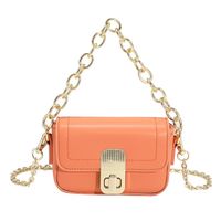 Women's All Seasons Pu Leather Solid Color Cute Metal Button Chain Square Lock Clasp Square Bag sku image 4