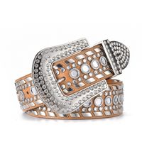 Moda Impresión Cuero Sintético Aleación Embutido Diamantes De Imitación Unisexo Cinturones De Cuero 1 Pieza sku image 4