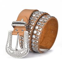 Moda Impresión Cuero Sintético Aleación Embutido Diamantes De Imitación Unisexo Cinturones De Cuero 1 Pieza main image 2