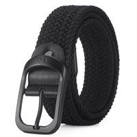 Basic Solid Color Alloy Canvas Women's Woven Belts 1 Piece sku image 1