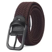 Basic Solid Color Alloy Canvas Women's Woven Belts 1 Piece sku image 7