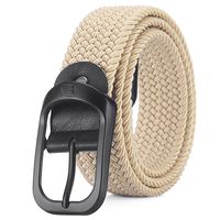 Basic Solid Color Alloy Canvas Women's Woven Belts 1 Piece sku image 19