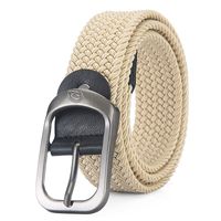 Basic Solid Color Alloy Canvas Women's Woven Belts 1 Piece sku image 23