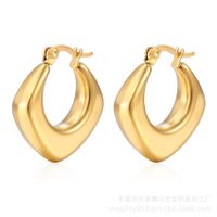 1 Paar Mode Einfarbig Überzug Rostfreier Stahl Vergoldet Ohrringe sku image 42