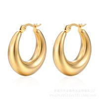 1 Paar Mode Einfarbig Überzug Titan Stahl Ohrringe sku image 3