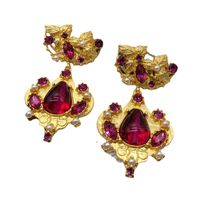 Simple Style Flower Alloy Inlay Crystal Women's Drop Earrings main image 2