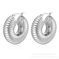 1 Paar Mode Einfarbig Überzug Titan Stahl Ohrringe sku image 6