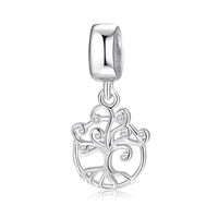1 Piece Fashion Tree Heart Shape Sterling Silver Inlaid Zircon Pendants sku image 2