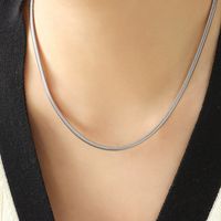 1 Piece Simple Style Solid Color Titanium Steel Plating Necklace sku image 1