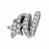 1 Piece Simple Style Star Sterling Silver Inlay Rhinestones Pendants Jewelry Accessories sku image 3