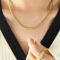 1 Piece Simple Style Solid Color Titanium Steel Plating Necklace main image 2