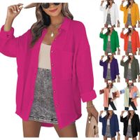 Women's Blouse Long Sleeve Blouses Pocket Fashion Streetwear Color Block main image 5