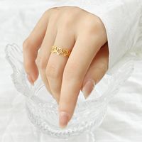 1 Piece Simple Style Star Titanium Steel Plating Hollow Out Rings main image 2