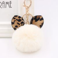 1 Piece Retro Ear Leopard Simulation Wool Plating Bag Pendant Keychain main image 3