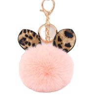 1 Piece Retro Ear Leopard Simulation Wool Plating Bag Pendant Keychain main image 2