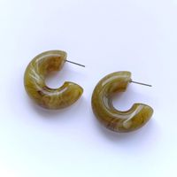 1 Pair Simple Style C Shape Stoving Varnish Arylic Ear Studs sku image 6