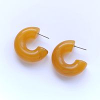 1 Pair Simple Style C Shape Stoving Varnish Arylic Ear Studs sku image 1