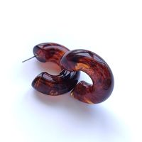 1 Pair Simple Style C Shape Stoving Varnish Arylic Ear Studs sku image 5