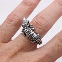 1 Piece Hip-hop Crocodile Alloy Plating Men's Open Ring main image 1