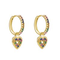 1 Paar Ins-stil Mode Herzform Schmetterling Überzug Inlay Kupfer Zirkon Vergoldet Ohrringe sku image 14