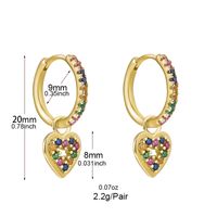1 Paar Ins-stil Mode Herzform Schmetterling Überzug Inlay Kupfer Zirkon Vergoldet Ohrringe main image 10