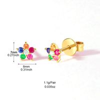 1 Paar Ins-stil Mode Herzform Schmetterling Überzug Inlay Kupfer Zirkon Vergoldet Ohrringe main image 2