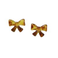 1 Pair Simple Style Bow Knot Resin Women's Ear Studs sku image 1