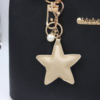 1 Piece Fashion Star Pu Leather Plating Bag Pendant Keychain main image 5