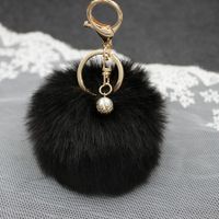 1 Piece Simple Style Solid Color Simulation Wool Keychain sku image 3