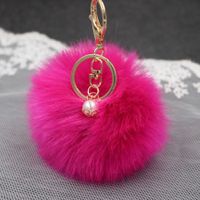 1 Piece Simple Style Solid Color Simulation Wool Keychain sku image 6