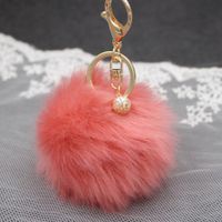 1 Piece Simple Style Solid Color Simulation Wool Keychain main image 2