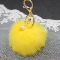 1 Piece Simple Style Solid Color Simulation Wool Keychain sku image 1