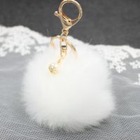 1 Piece Simple Style Solid Color Simulation Wool Keychain sku image 4