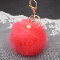 1 Piece Simple Style Solid Color Simulation Wool Keychain sku image 5