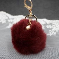 1 Piece Simple Style Solid Color Simulation Wool Keychain sku image 12