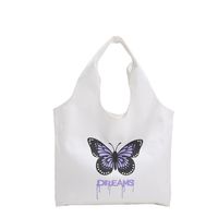 Women's Fashion Portrait Butterfly Canvas Shopping Bags sku image 3