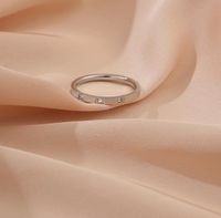 Fashion Waves Solid Color Titanium Steel Plating Rings main image 4