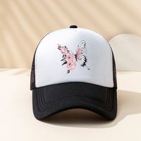 Unisex Fashion Flower Butterfly Printing Curved Eaves Baseball Cap sku image 3
