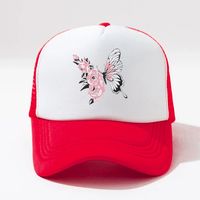 Unisex Fashion Flower Butterfly Printing Curved Eaves Baseball Cap sku image 2