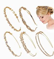 Bridal Geometric Metal Plating Artificial Pearls Rhinestones Hair Band sku image 18