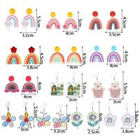 1 Pair Sweet Rainbow Flower Arylic Women's Drop Earrings main image 4